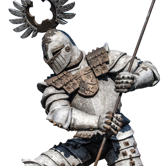 a statue of a knight holding a sword and shield, a statue, featured on zbrush central, fine art, white metal armor, samurai portrait photo, symmetrical dieselpunk warrior, of a old 16th century