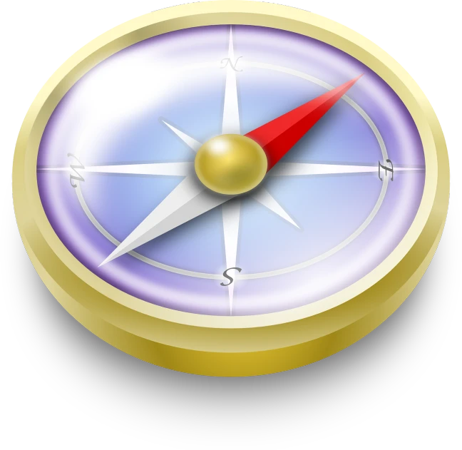 a close up of a compass on a white background, by Randy Post, reddit, computer art, vector graphics icon, switch, in 2 0 0 2, chrome