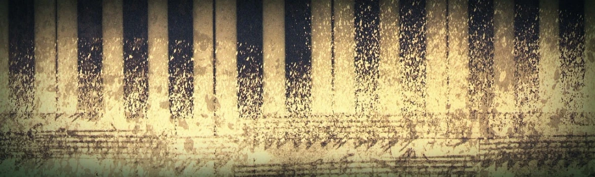 a grungy photo of a piano keyboard, a microscopic photo, inspired by Hans Hartung, flickr, kinetic pointillism, gold waterfalls, faint dust in the air, water running down the walls, ultrafine detail ”