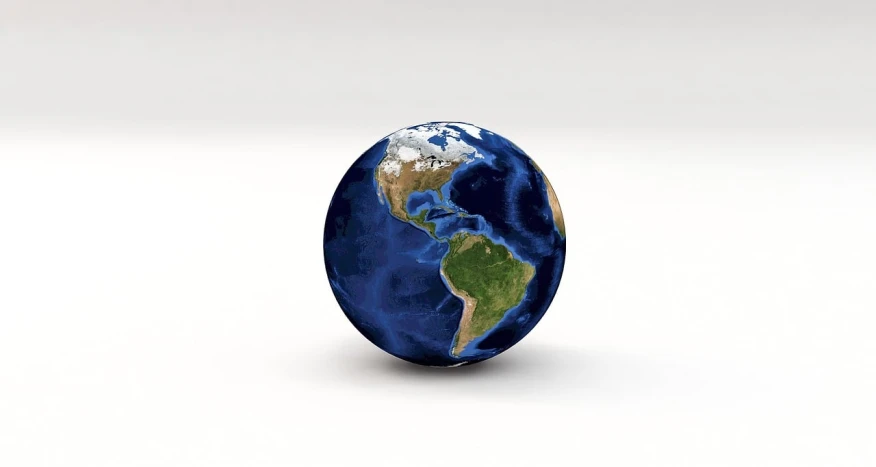 a picture of the earth on a white background, a picture, by Kurt Roesch, digitally painted, ignacio fernandez rios ”, 1:87, modeled