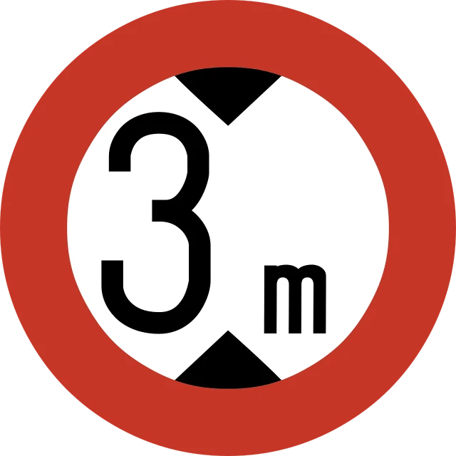 a red and white sign with the number 3 in it, by Joseph Bowler, purism, law of thirds, 1km tall, plates, from wikipedia