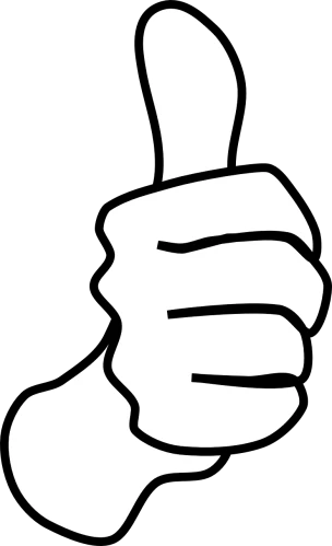 a hand giving a thumbs up sign on a black background, by Maxwell Bates, deviantart, black stencil, holding a thick staff, big chin, black on white only