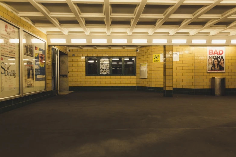 there is no image here to provide a caption for, inspired by Thomas Struth, unsplash, postminimalism, mta subway entrance, yellowed, parking lot, an empty backroom at night