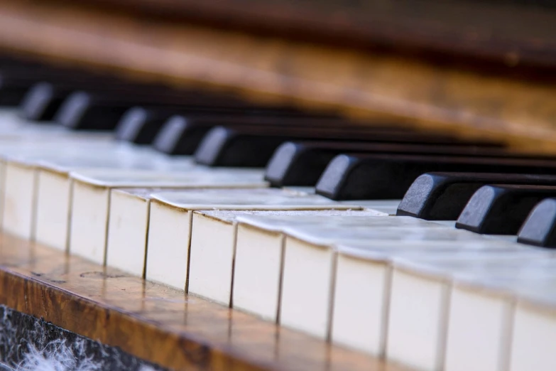 a close up of the keys of a piano, a picture, inspired by Jan Kupecký, full width, looking partly to the left, an old, white