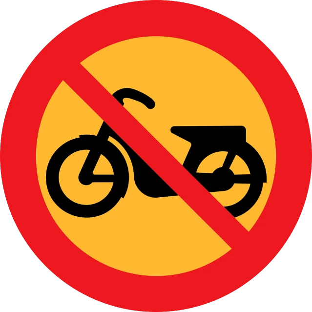 a no motorcycle sign on a white background, pixabay, modernism, flat - color, bangkok, red yellow, no - text no - logo