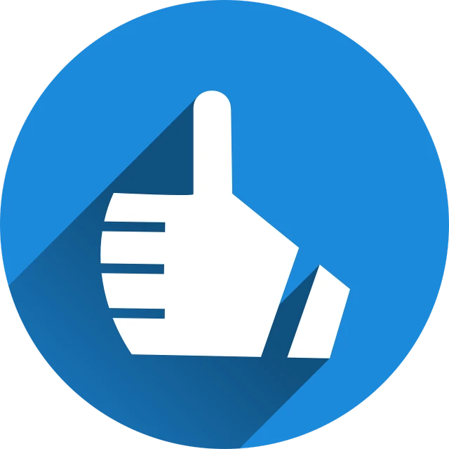 a thumbs up icon in a blue circle, by Niko Henrichon, pixabay, tachisme, : 5 stylish, avatar image, like in museum, cardboard