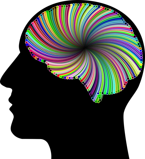 a multicolored spiral design on a black background, inspired by Benoit B. Mandelbrot, generative art, matrioshka brain, left profile, iphone background, no gradients
