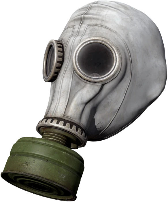 a close up of a gas mask on a black background, a raytraced image, trending on polycount, nuclear art, in dayz, white ghosthulk, slender, green facemask