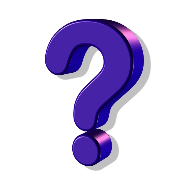 a purple question mark on a white background, a digital rendering, a brightly colored, sheen, information, shadow