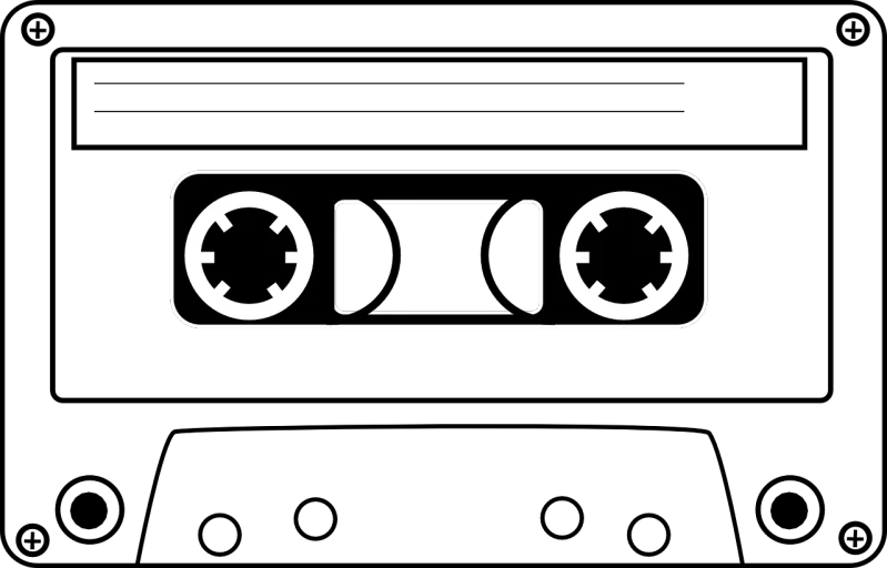 a black and white photo of a cassette, an album cover, inspired by Andrei Kolkoutine, deviantart, ascii art, die antwoord style wear, bottom view, boombox, digital art h 9 6 0