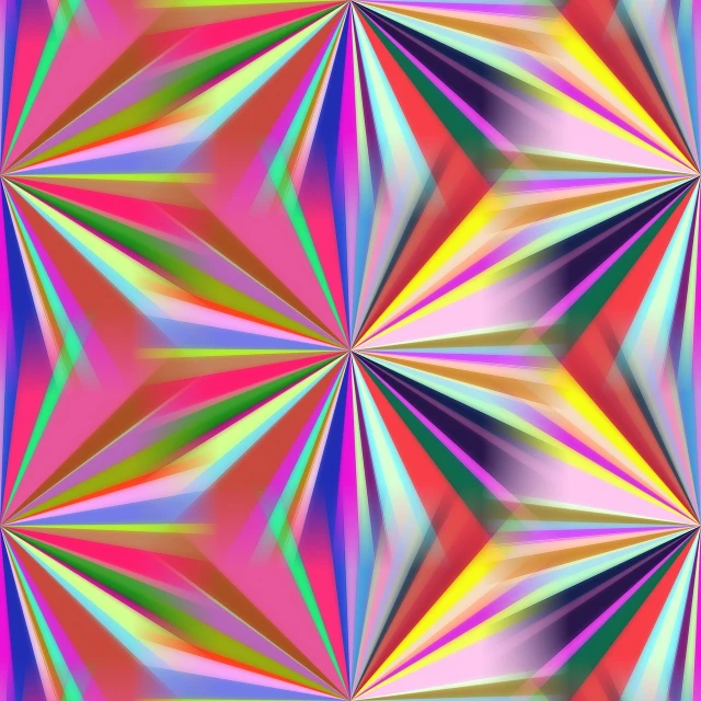a computer generated image of a multicolored background, a raytraced image, inspired by Giacomo Balla, crystal cubism, colorful stars, made entirely from gradients, repeating fabric pattern, multicolored vector art