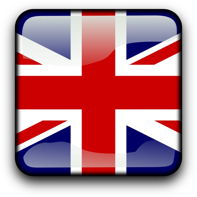 a button with the british flag on it, inspired by Austin English, digital art, ios app icon, frame, glossy, 2 0 1 0