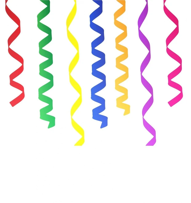 a group of colorful streamers hanging from a ceiling, an illustration of, solid white background, high quality product photo, full of colour 8-w 1024, swirly vibrant ripples
