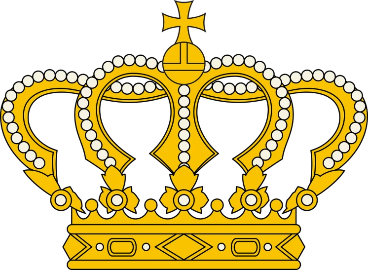 a golden crown on a black background, by Jaakko Mattila, pixabay, art nouveau, flag, swedish style, wikimedia commons, jewel