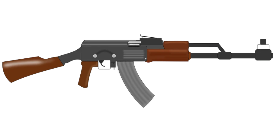 a machine gun on a black background, inspired by Božidar Jakac, hurufiyya, gta 6 style, ((zerator)), in style of south park, very very low quality