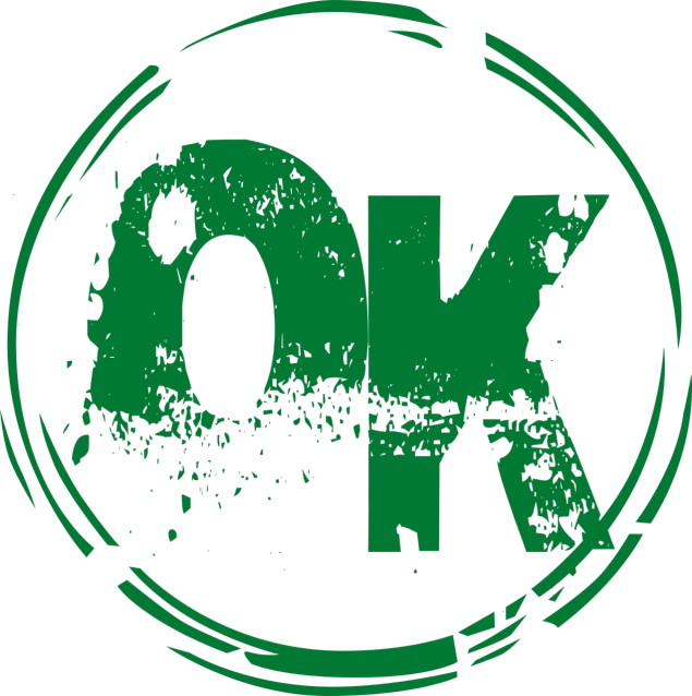 a green ok logo on a black background, inspired by Oskar Lüthy, graffiti, muscular! crossfit, y2k!!!!!!, detailed but rough, facebook photo