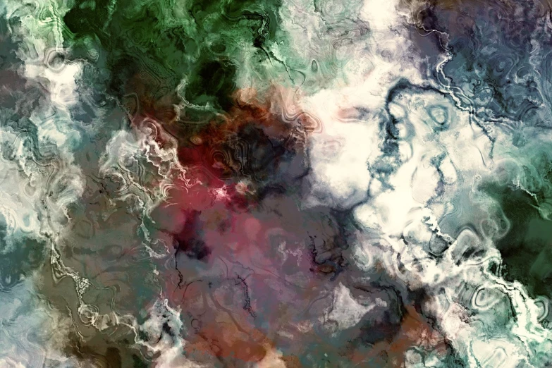 a close up of a painting on a piece of paper, a digital painting, inspired by Anna Füssli, generative art, toxic clouds, very very well detailed image, marble texture, rich and deep colors