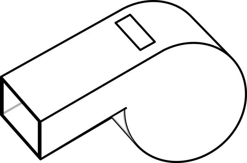 a white whistle on a black background, lineart, trending on pixabay, pipe, clipart, rounded roof, hurt