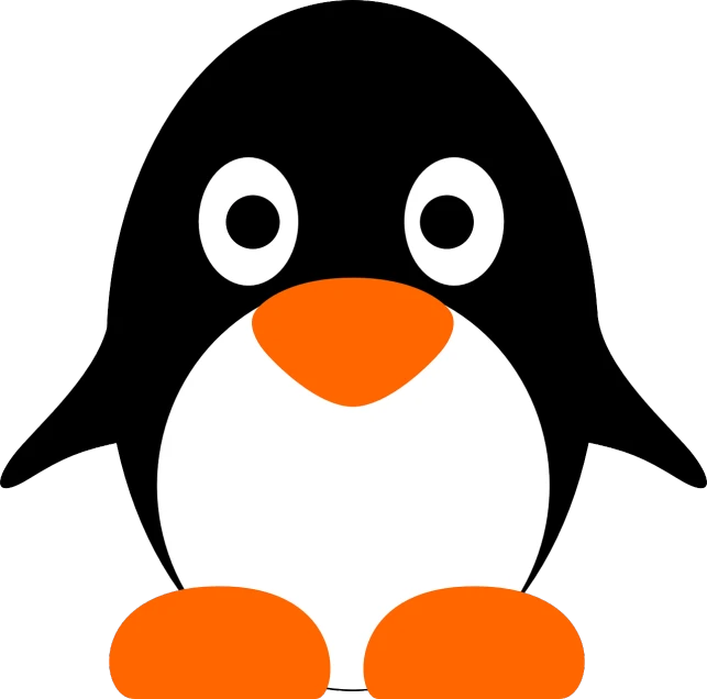 a black and white penguin with orange feet, vector art, reddit, mingei, computer - generated, juanmao, vinyl, gogo : :