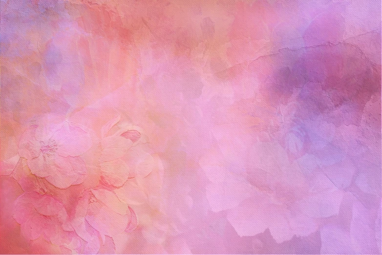a close up of a painting of flowers, a digital painting, by Rhea Carmi, trending on pixabay, metaphysical painting, pink fog background, chalk texture on canvas, alphonse mucha background, banner