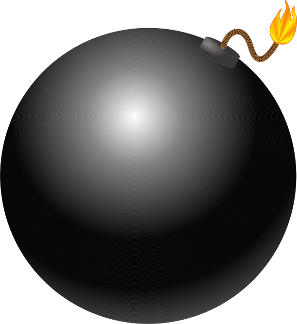 a bomb with a flame coming out of it, inspired by Irvin Bomb, digital art, black backround. inkscape, some spherical, slate, ( ( ( ( ( bomb