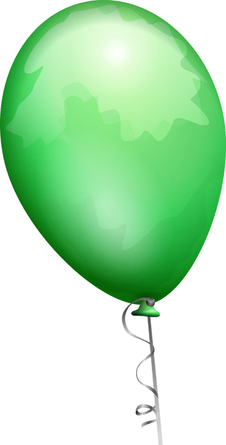 a green balloon with a string attached to it, a raytraced image, inspired by Luigi Kasimir, deviantart, paint tool sai, it\'s name is greeny, phone photo, blimp