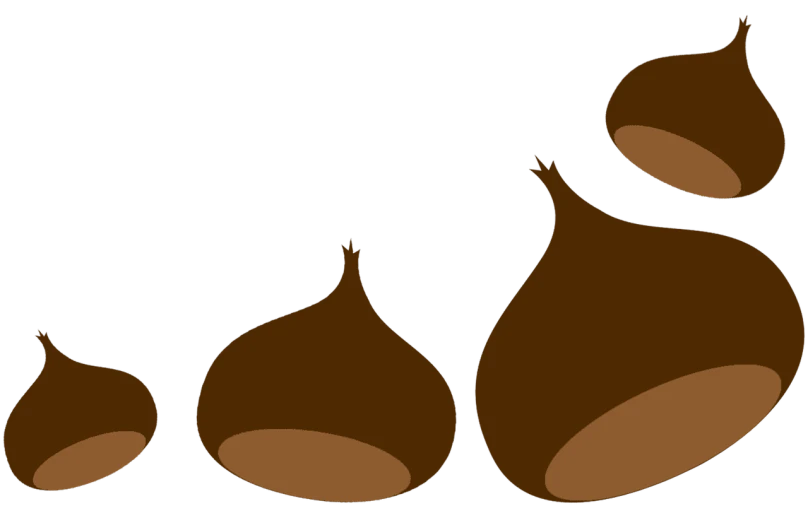 a group of onions sitting next to each other, an illustration of, inspired by Masamitsu Ōta, trending on pixabay, hurufiyya, black and brown colors, large breasts size, on a black background, vectorized