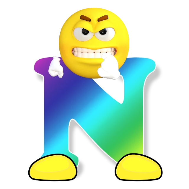 an emo emo emo emo emo emo emo emo emo emo emo emo emo em, an illustration of, neoplasticism, coin with the letter n, evil. vibrant colors. cute, depicted as a 3 d render, funny emoji