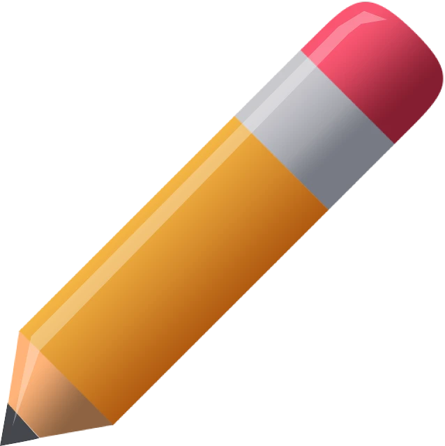 a close up of a pencil on a white background, by Matt Cavotta, computer art, clipart icon, no gradients, three quarter view, no text!