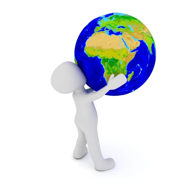 a person carrying a globe on his back, a picture, 3 d model, clean photo, stick figure, product introduction photo