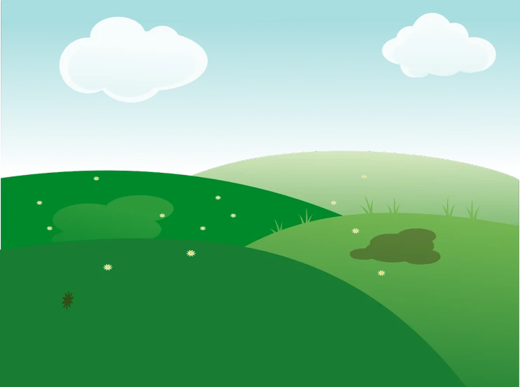 a herd of sheep grazing on a lush green hillside, an illustration of, deviantart, naive art, phone background, simple and clean illustration, field of flowers background, an illustration