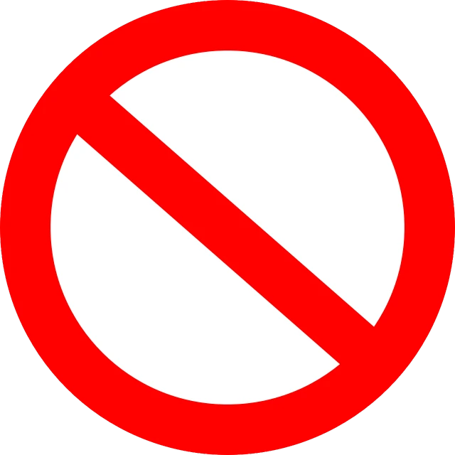 a red no entry sign on a white background, pixabay, plasticien, no gradients, antidisestablishmentarianism, carbon, circle