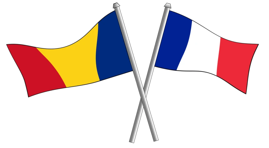 two flags that are next to each other, inspired by Ștefan Luchian, some yellow and blue, pyromallis rene maritte, larapi, french