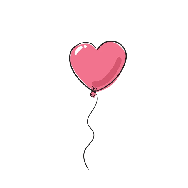 a pink heart shaped balloon floating in the air, concept art, graffiti, on a flat color black background, wallpaper for monitor, lowres, holiday