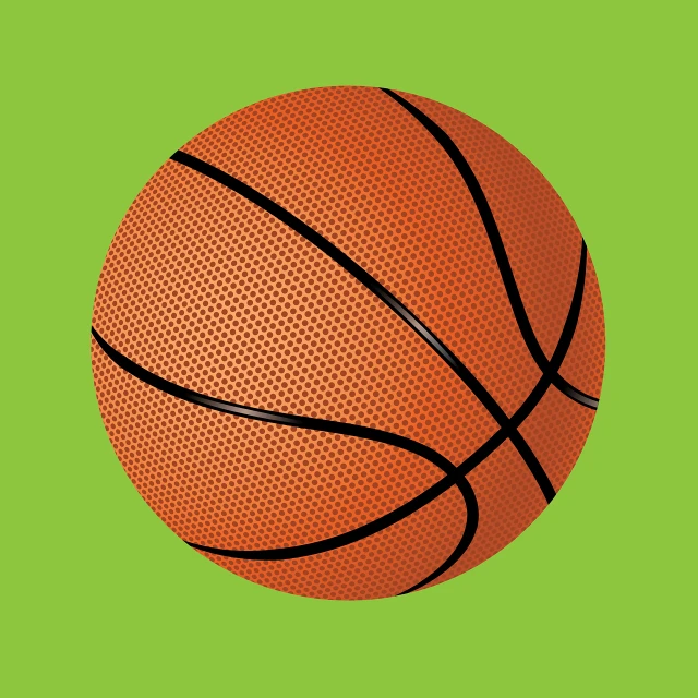 a close up of a basketball ball on a green background, a digital rendering, dribble contest winner, created in adobe illustrator, for aaa game, illustration!, full color illustration