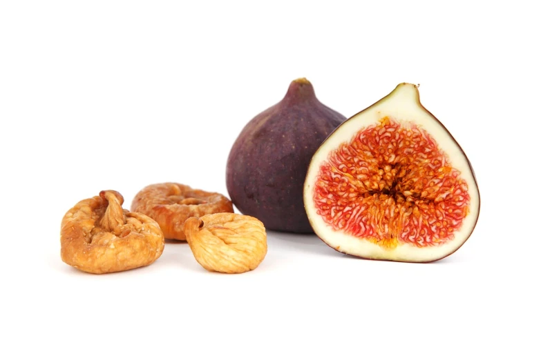 figs and walnuts on a white background, an illustration of, by David Garner, pexels, crisps, byzantine, fetus, turkey