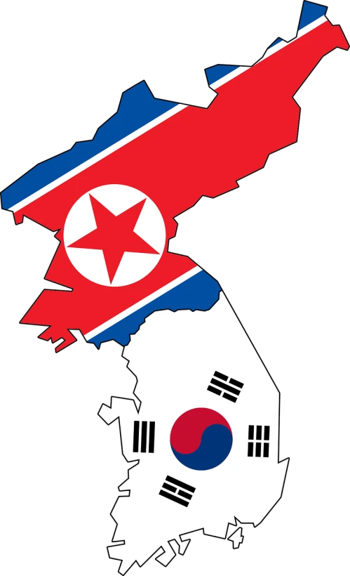 a map of north korea with a flag on it, inspired by Kim Hwan-gi, pixabay, neoism, house, black, kim doyoung, right side composition