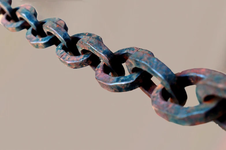 a close up of a chain on a pole, a digital rendering, pexels, cloisonnism, copper patina, product introduction photo, digital sculpture, large chain