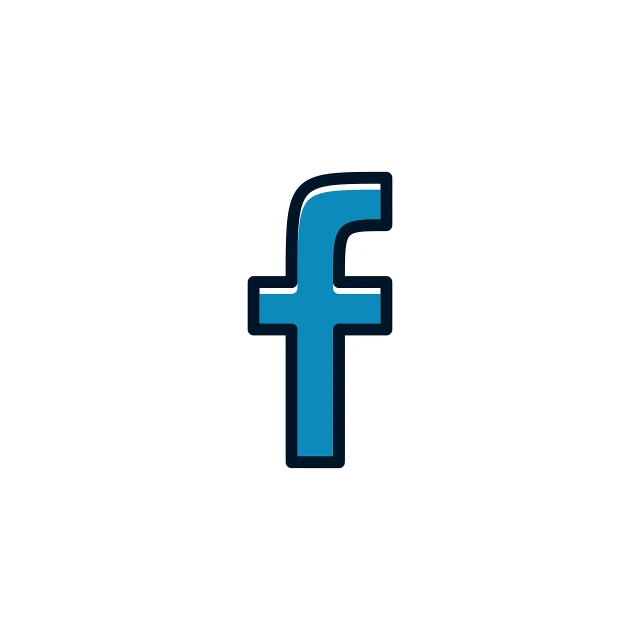 a blue facebook logo on a white background, by Gavin Hamilton, flat color and line, logo concept design, off camera flash, digitally colored
