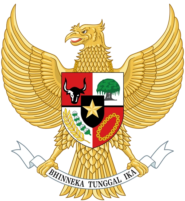 the coat of arms of the kingdom of brunei, a digital rendering, shutterstock, sumatraism, white eagle icon, javanese mythology, kuntilanak on tree, tutorial