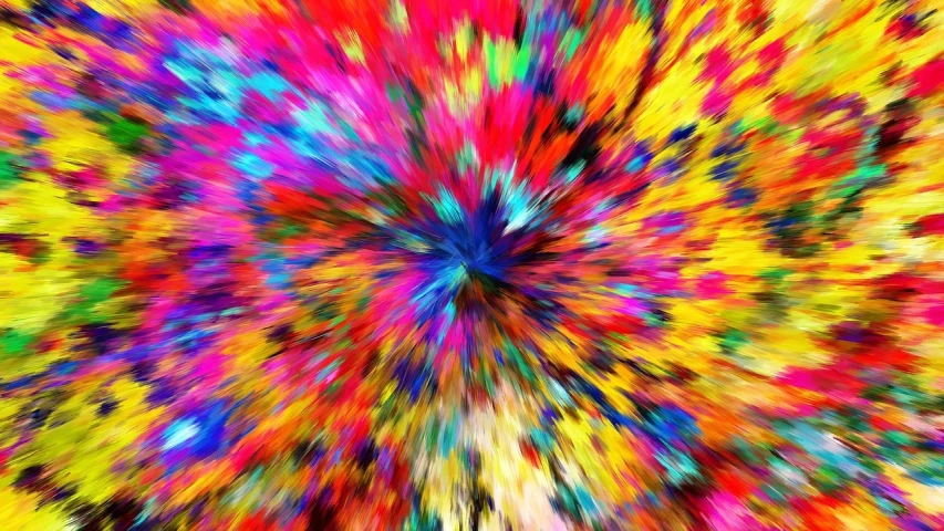 a colorful burst of paint on a black background, digital art, by Norma Bull, abstract illusionism, color field painting. 8k, flower explosion, digital art - w 640, tiny gaussian blur