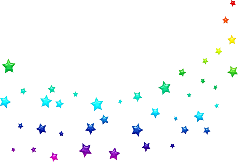 a group of multicolored stars against a black background, digital art, black gradient background, holographic texture, isolated background, christmas