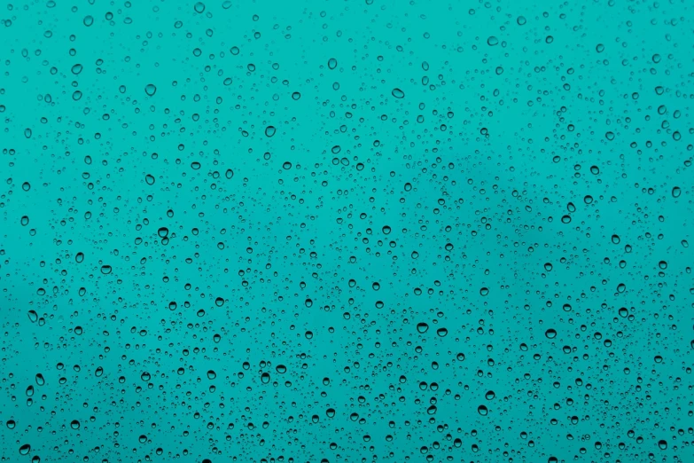 a close up of water droplets on a window, minimalism, turquoise gradient, surface with beer-texture, floating molecules, monochromatic teal