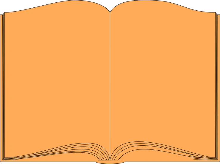 an open book on a black background, a storybook illustration, orange color, background(solid), simple lineart, 1128x191 resolution