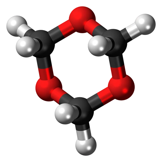 a close up of a molecule on a black background, a digital rendering, by Julian Hatton, bauhaus, red and white and black colors, raytraced realistic, agent orange, in style of monkeybone
