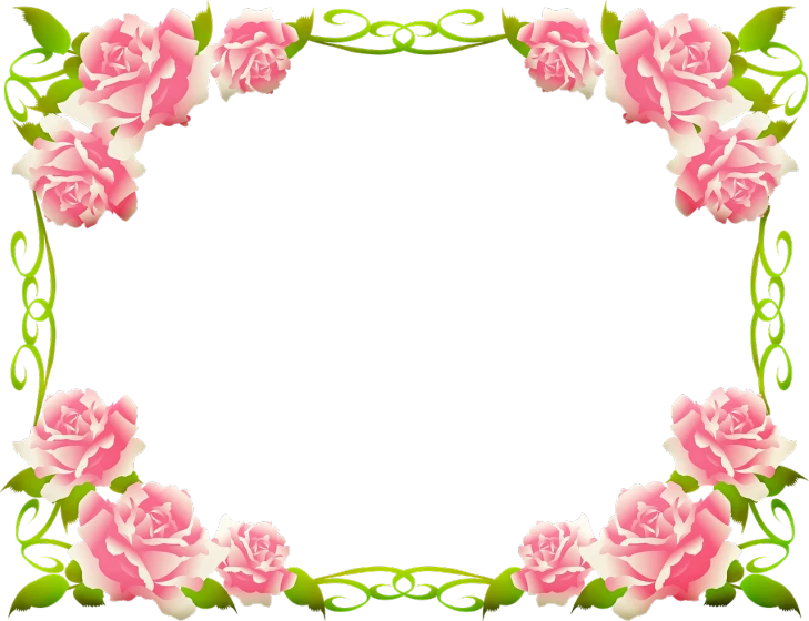 a floral frame with pink roses on a black background, by Nagasawa Rosetsu, flickr, lineless, wide scene, iron frame, on simple background