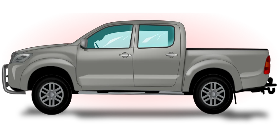 a silver pick up truck on a pink background, by Carey Morris, digital art, digitally draw on wacom tablet, vectorized, full body shot close up, loosely cropped