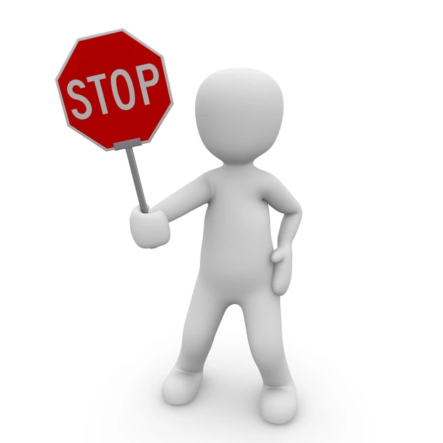 a person holding a stop sign with both hands, a picture, plasticien, 2 d cg, cane, cad, liam