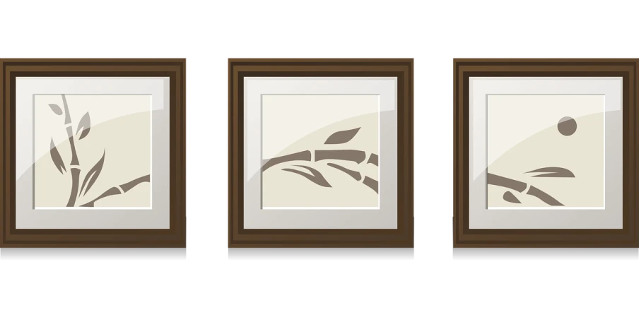 a picture of a picture of a picture of a picture of a picture of a picture of a picture of a picture of a picture of a, vector art, inspired by Kyffin Williams, pixabay, visual art, wooden walls with framed art, triptych, branches, simplistic iconography