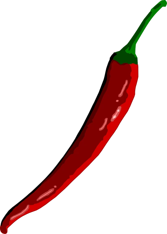 a red chili pepper on a black background, a digital painting, inspired by Heinz Anger, drawn in microsoft paint, single long stick, by :5 sexy: 7, sleazy